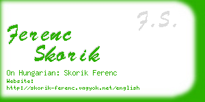 ferenc skorik business card